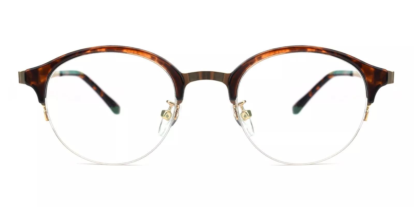 Meridian Half Rim Eyeglasses Demi Amber