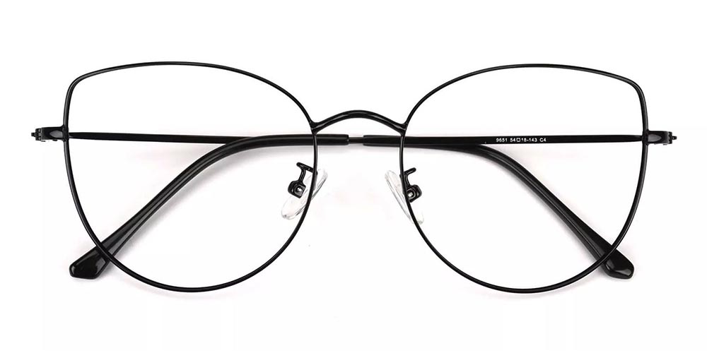 Beaumont Metal Cat Eye Prescription Glasses Black