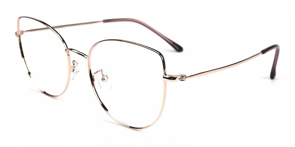 Beaumont Metal Cat Eye Prescription Glasses Gold