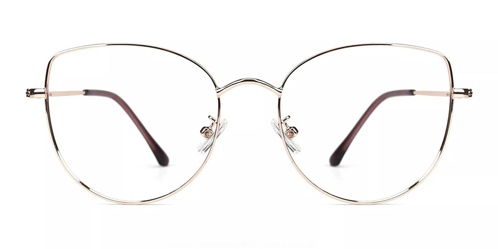 Beaumont Metal Cat Eye Prescription Glasses Gold