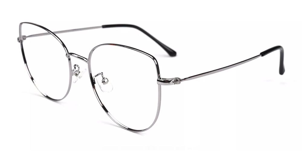 Beaumont Metal Cat Eye Prescription Glasses Silver