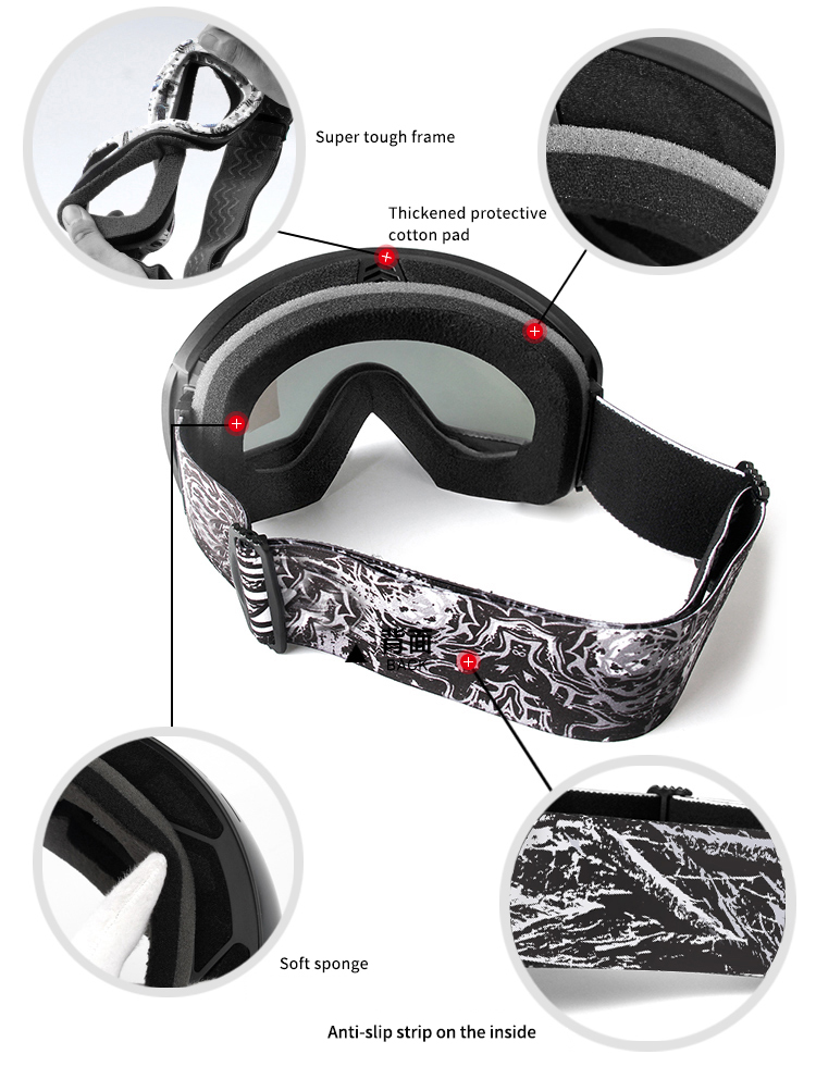 Matrix Aspen Prescription Ski and Snowboard Goggles Silver - Dual Layer Anti Fog Lenses - Impact Resistance and UV Blocking Snow Glasses