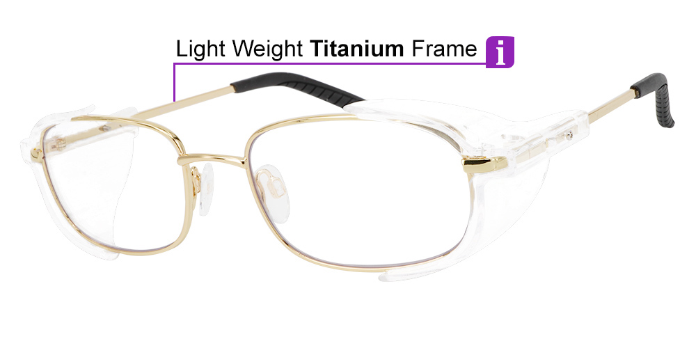 Westmont Prescription Safety Glasses Gold -- Impact Resistant Side Shields