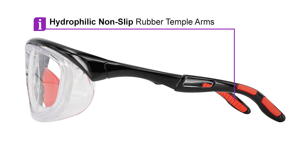 Fusion Toledo  Prescription Safety Glasses Black - ANSI Z87.1 Certified Stamped