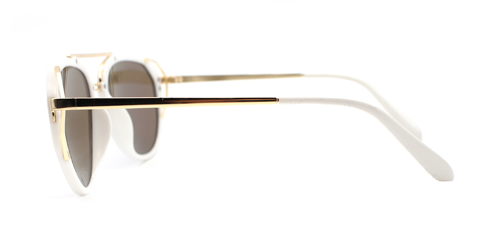 Ava Rx Sunglasses White - Women Prescription Round Sunglasses