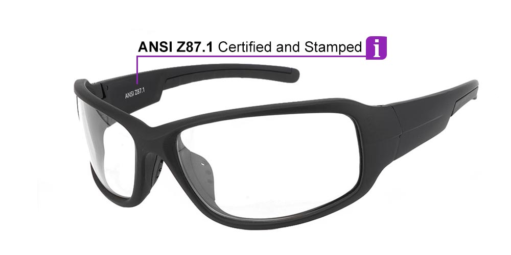 Tacoma Prescription Safety Glasses Black -- ANSI Z87.1 Rated