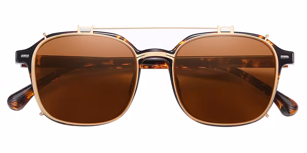 Valencia Prescription Eyeglasses - Polarized Clip On Sunglasses - Dual Detachable and Flip Up Design for Indoor Outdoor Use - Image 2
